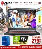 Msi Core i7 16GB Ram RTX3050 4GB VGA 15.6" FHD 144Hz