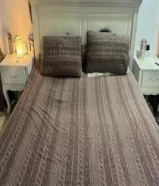 Bed frame and cupboard