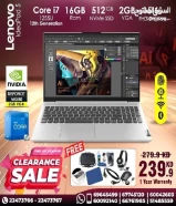 Lenovo IdeaPad5 Core i7 12th Gen 16GB Ram 512GB SSD Nvidia 2GB VGA 15.6inch Full HD Backlit KeyboardDelivery