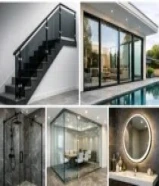 فك وتركيب زجاج ومرايا ابواب وشبابيك وطاولات طعام ودربزين درج وشاورات