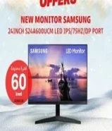 60 KWDشاشه جديده SAMSUNG 24INCH S24A600UCM LED IPS/75HZ/DP PORT – الخيار الأمثل لمحبي الأداء والقوة!