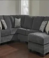 -Shaped Grey Sectional Sofa