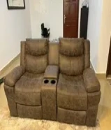 Two Seater and Single Seat Dark Brown Recliner Set (Iike new)